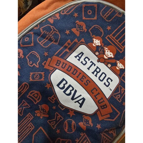 Houston Astros Buddies Club BBVA Backpack Kid's Orange/Blue Baseball Souvenir - Picture 3 of 4